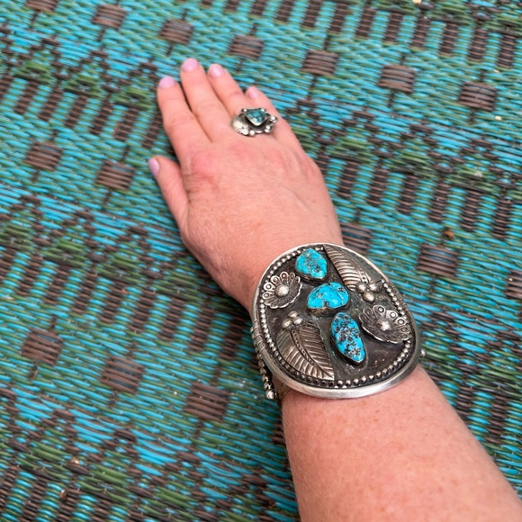 Sterling Silver Turquoise Cuff Bracelet - Picture 11 of 13